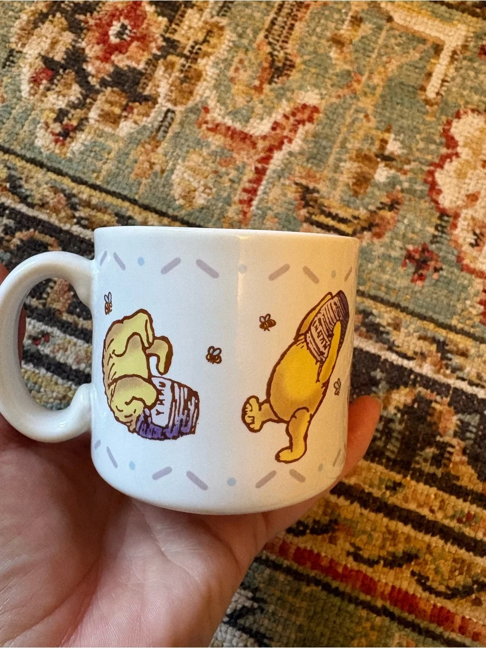 Vintage | White Ceramic Small Mug | Winnie the Pooh | Honey Pot + Bees